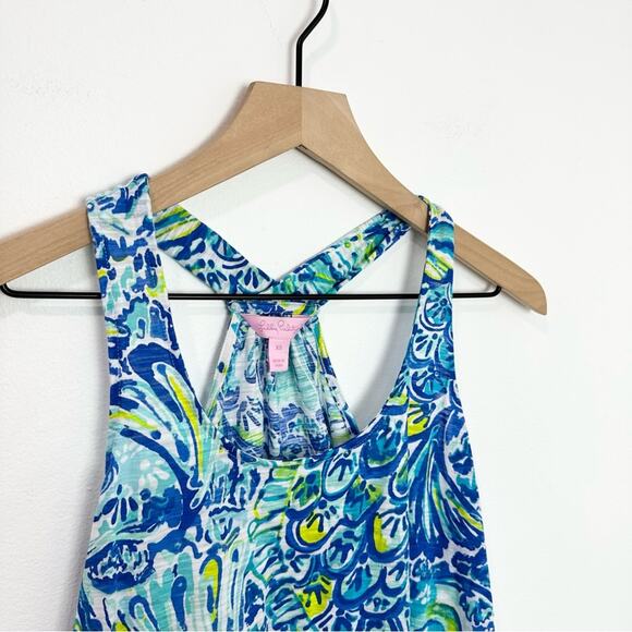 Lilly Pulitzer Cordelia Tank Fish Koi Pattern 100% Cotton XS Beach Summer - Picture 5 of 6